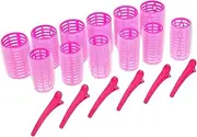 FOYTOKI Professional Women's Hair Styling Kit 18pcs Plastic Rollers Hair Curlers Clips Styling Bangs