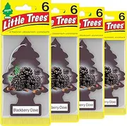 LITTLE TREES Car Air Freshener. Hanging Tree Provides Long Lasting Scent for Auto or Home. BlackBerry Clove, 24 Air Fresheners