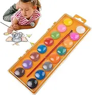 Watercolor Set,Toddler Doodling Set - 16 Colors Drawing Set, Travel Watercolor Set with Paintbrush for Amateur Hobbyists, Painting Lovers