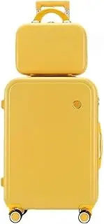 [Ｗoowayo] Carry On Luggages Suitcase Hardside Rugged Travel Suitcase Luggage with Spinner Wheels,Lightweight Suitcases with Wheels Luggage Suitcases, Yellow