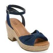a.n.a Sandals Womens 10 Denim Espadrille Platform Ankle Strap Wedge Heel Summer