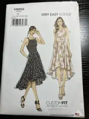 Vogue 9252 Very Easy Misses’ Dress Pattern Pockets ABCD Cup Sizes 14-22 UNCUT