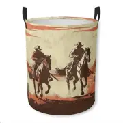 Laundry Basket Collapsible Laundry Hamper with Handles Clothes Western Cowboys
