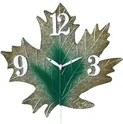 Outdoor Garden Wall Clock, Vintage Old Leaf Design Iron Art Garden Clocks Outdoor Waterproof Indoor Clock Metal Sheet 8 Inches