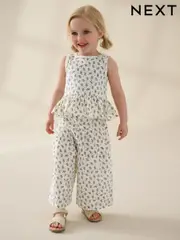 Neutral 100% Cotton Floral Print Top and Trousers Set (3mths-7yrs) (E79577) | $42 - $50
