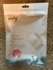 NWT Package MOTIF Maternity Compression Socks LARGE 20-30mmHg White Gray Pink