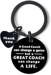 [yaozeio] Thank You Gifts for Coach Keychain Gifts for Men Women Appreciation Keychains for Basketball Hockey Coach Teachers Day Birthday Gifts for Football Volleyball PE Coaches Key Ring