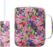 Vaveren Bible Cover Compact with Handle Portable Carrying Book Case for Girls Lady Study, Style B