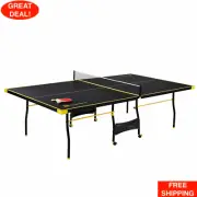 Official Size Table Tennis: Foldable Accessories Included Fold-up Design Black
