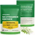 NAD Supplement with Nicotinamide Riboside - ResveratrolLiposomal Nicotinamide...