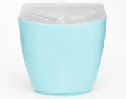 Oval Swing Top Waste Rubbish Bin Acrylic Lightweight Compact Bathroom Office in Blue