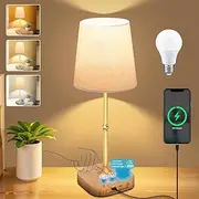 Cordless Table Lamp, Rechargeable Table Lamp with Adjustable Brightness, 8000mAh Battery Operated Portable with 3 Light Modes, Perfect for Dining Room, Office, Bedroom