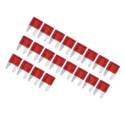 VekAuto 20pcs Blade Style Fuses Car Mini Fuses 10A Red Plastic Metal