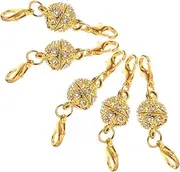 GAXIRE 5pcs Magnetic Jewelry Clasps Magnetic Necklace Fasteners for Pendants Round Beads Gold for Jewelry Crafting and Elegant Accessories