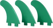 zolyet 3pcs Surfboard Fins 4.5 Inch G5 Surf Fins Stand Up Paddle d Thruster Fins Accessories Green