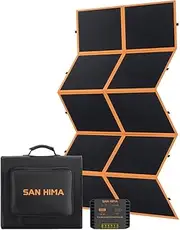 San Hima Foldable Solar Blanket, HPBC High Efficiency Solar Panel with Upgraded MPPT & Anderson Plugs, ETFE Portable Lightweight Anti-Crack Solar for Most Batteries, for 12V Off-Grid System