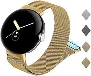[kytuwy] Pixel Watch Band-Compatible with Google Pixel Watch Band Stainless Steel Mesh Loop Magnetic Clasp Strap, Replacement Pixel Watch Bands for Women Men Metal Magnetic Band