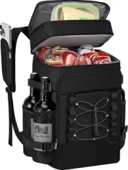 40-Can Insulated Cooler Backpack – Leak-Proof Compartments, Portable for Picnic,