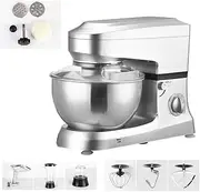 Stand Mixer for Baking with 5L Bowl Food Mixer 6 Speeds with Pulse Function with Dough Hook, Whisk, Beater, Juicer, Meat Grinder, Food Grinder Aluminum Die-Cast Design Kitchen Mixer Machine 1200W