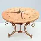 Nautical Compass Wooden Coffee Table 24" Home Decor Table Garden Coffee Table