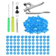 Plastic Snaps Fasteners with Snap Pliers, 200 Set T3 No-Sew Button Kit Sky Blue
