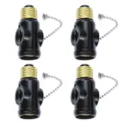4 Light Bulb Socket 2 Outlets Splitter Switch Light Holder Adapter Pull Chain