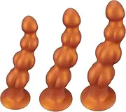 Silicone Anal Plug with 4 Ball Anal Beads Large Butt Plug Anal Beads Anal Dildo with Suction Cup Anus Dilator Prostate Massager Sex Toys for Men Women(L)