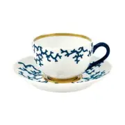 Raynaud Limoges Cristobal Alberto Pinto Marine 6.25" Coral Tea Saucer - Navy