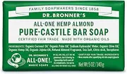 Dr. Bronner’s Pure Castile Bar Soap 140g - Mild and Organic, Gentle on Skin - for Face, Body and Hair, Cruelty-free, Vegan and Made with All Natural Oils - Almond