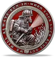 RYUKENLM Firefighter Challenge Coin-Symbol of Courage, Loyalty, and Duty-Inspirational Gift for Firefighters, Heroes, and Collectors