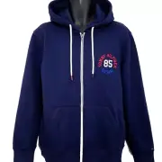 Tommy Hilfiger Denim Sweatshirt Hoodie Mens Size Large Full Zip Spell Out Retro