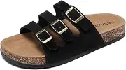 [DDXYYDS] Women's Cork Footbed Sandals, Mens Open Toe Slides with Adjustable Buckle Comfort Slip On Slippers for Summer