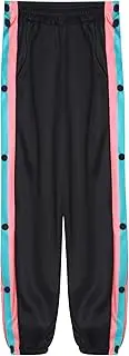 [FEESHOW] Teen Boys Jogging Pants with Side Button Placket Fitness Sports Pants Sweatpants Leisure Running Pants for Gym Basketball