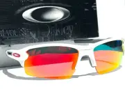 NEW Oakley FLAK 2.0 White w Ducati Red w POLARIZED Galaxy Ruby Sunglass 9188