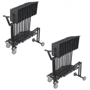 2x Hercules Pull Trolley Cart Musical Instrument Holder/Storage for Music Stands