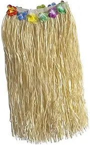 [PRETYZOOM] Elastic Waistband Raffia Skirt Hawaii Party Dress Sparkly Sequins for Performance