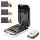 White 3 in 1 timing Sandwich Maker with Non-Stick Plates Indicator Lights and...