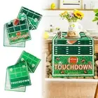 2Pcs Football Table Runner Decorative Green Football Court Table Runner AE
