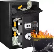 2.6 CUB Depository Drop Safe Fireproof, Front Drop Slot Lock Box with Digital Co