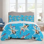 v949 Bed Sheets Bedding Wonder Woman Bedding Sets Cartoon Duvet Cover Lightweight 3 Piece Bet Sets for Kids Boys Girls (1 Duvet Cover and 2 Pillowcas