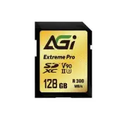 AGI SD Card 128GB V90 Extreme SDXC UHS-II U3 ​​(Read/Write Speed ​​300/250MBs) S