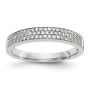 0.32ct. CZ Solid Real 14K White Gold Micro Pave Wedding Band Ring