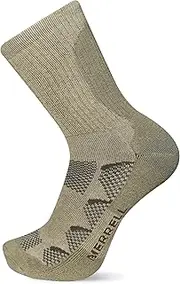 Merrell Men's and Women's Moab Hiking Mid Cushion Socks-1 Pair Pack-Unisex Coolmax Moisture Wicking & Arch Support