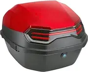 Personality Design Top Case for Motorcycle Large Capacity Sea Turtles Scooter Trunk Case Tail Box for Helmet(Bright red)