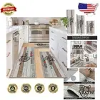 Elegant Non-Slip Kitchen Mats Set – 3 Piece Washable Area Rugs with Runner