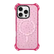 iPhone 16 Pro Bounce Case MagSafe Compatible Girly Gold Dots by Nature Magick - Shimmery Gold Glitter Polka Dot + Clear