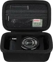 [BOVKE] Camera Case for Canon PowerShot G7X Mark III / G7 X Mark II Digital 4K Vlogging Camera, Canon Live Streaming Video Camera Travel Case with Mesh Pocket for USB Cables and Extra Batteries, Black