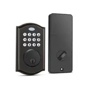Keypad Deadbolt Lock, Keyless Entry Door Lock with 50 Codes,Electronic Deadbolt with Auto-Lock and Alarm, Top Security for Home and Office
