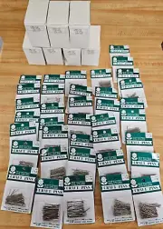 Huge Lot of Silver 1-1/2" Flat Head Craft Pins Florist, Beading, Ribbon, Pearls