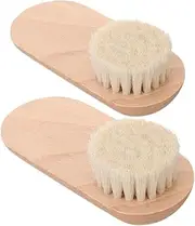 2 Pack Sturdy Manicure Brush Soft Nail Scrub Brush for Fingernail Cleaning Wooden Nail Brush for Hands and Nails